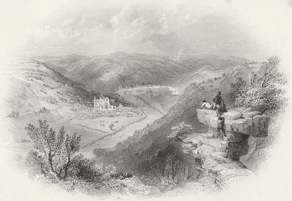 WALES. Tintern Vale from Devil's Pulpit-Bartlett c1860 old antique print